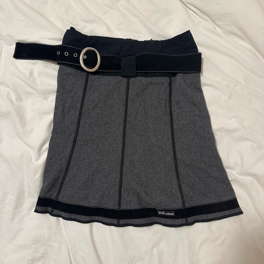 Women's Gray Skirt with Belt